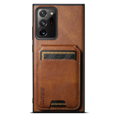 Samsung Galaxy Note20 Ultra 5G Suteni H02 Leather Wallet Stand Back Phone Case - Brown
